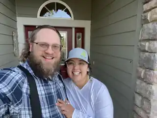 Laura and Bryce together at the home they bought in Tehachapi.